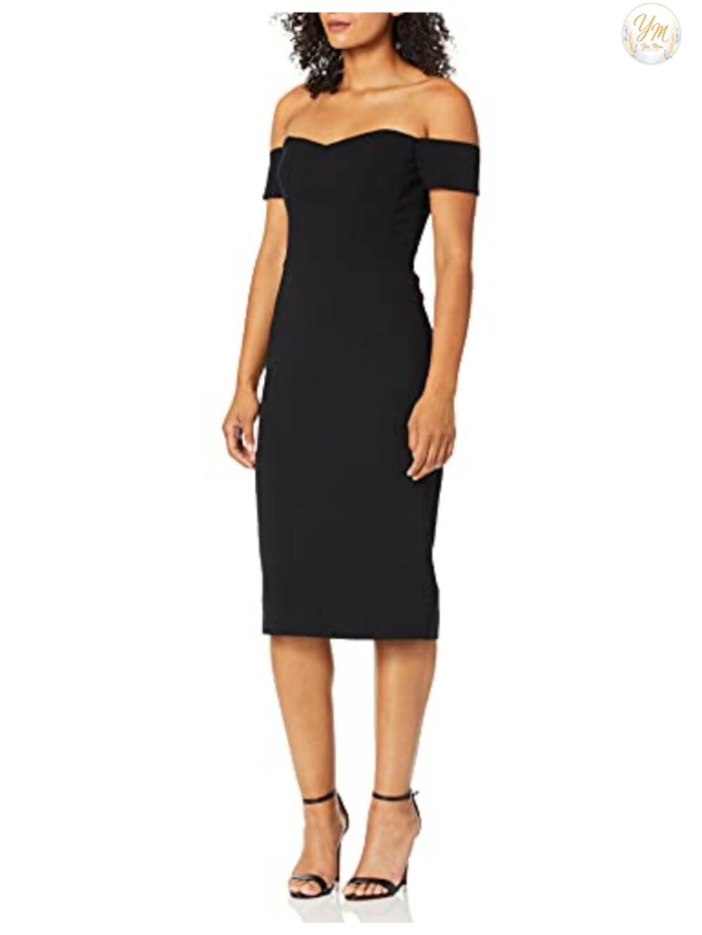 Off Shoulder Sweetheart Bodycon Midi Sheath Dress Contemporary Fit